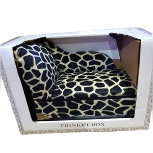 Giraffe Print Chaise Trinket Box NWT